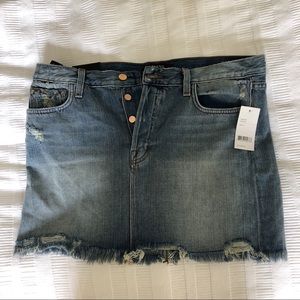 J Brand “Bonny” Distressed Denim Skirt